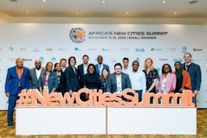 CCI Executive team and stakeholders pose for a photo at the 2023 Africa’s New Cities Summit held in Kigali, Rwanda in November 2023